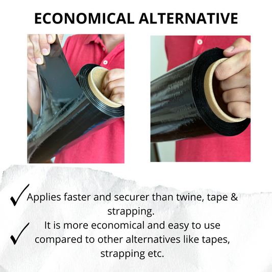 18" x 1500 ft 80 Gauge Black Stretch Wrap – Heavy Duty Pallet Film – 55 Cases (220 Rolls) per Pallet – B2B Wholesale